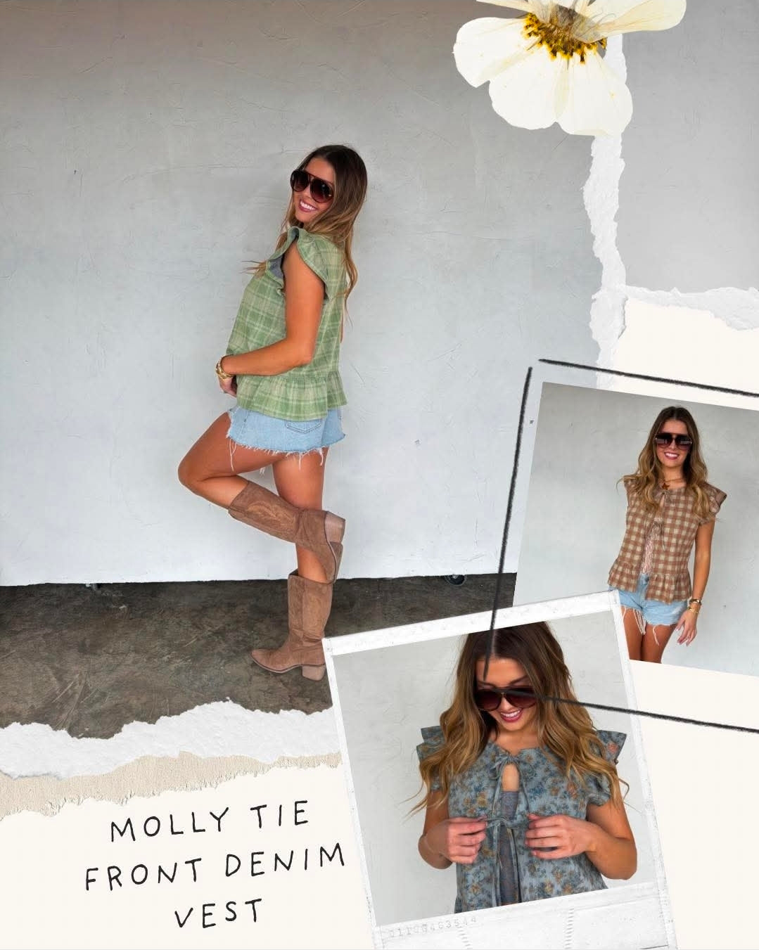Molly Front Tie Vest(PREORDER) ETA-EARLY/MID MAY