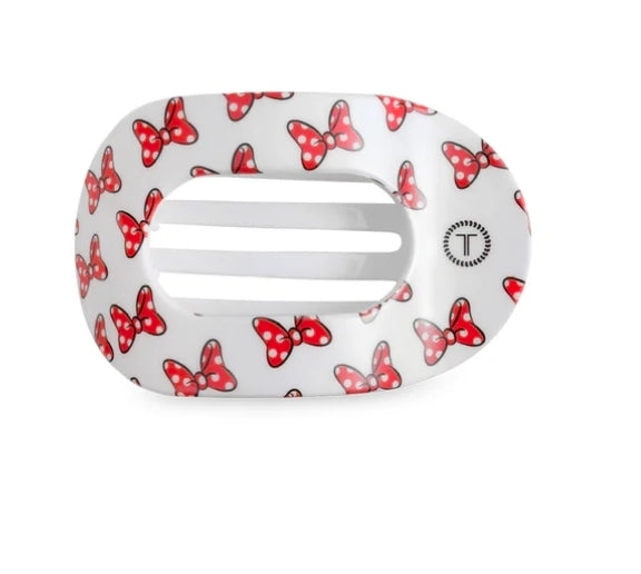 Minnie Mouse Loves Her Bows-Flat Round Teletie Hair Clip
