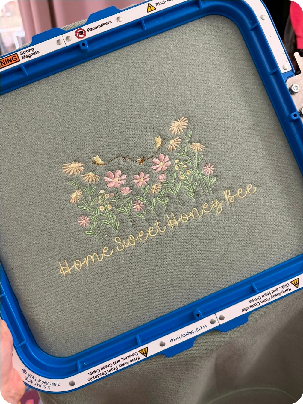 🐝🌸Embroidered Home Sweet Honey Bee Floral Sweatshirt (PREORDER)🐝🌸