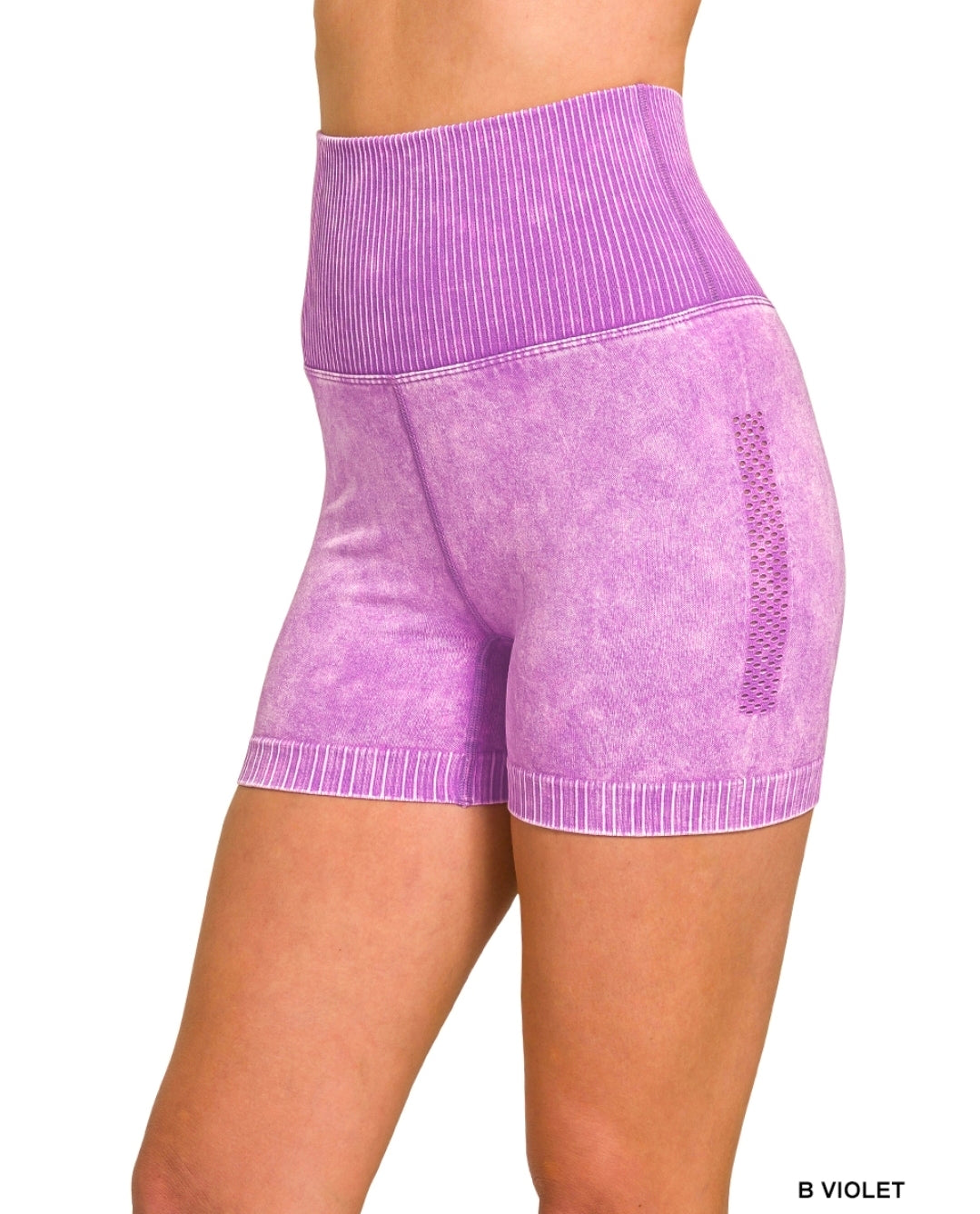 Washed Seamless High Waist Shorts