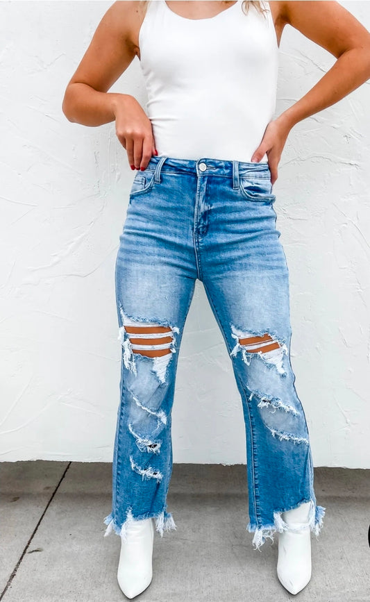 Urban Distressed Crop Jean(PREORDER) ETA-Late May
