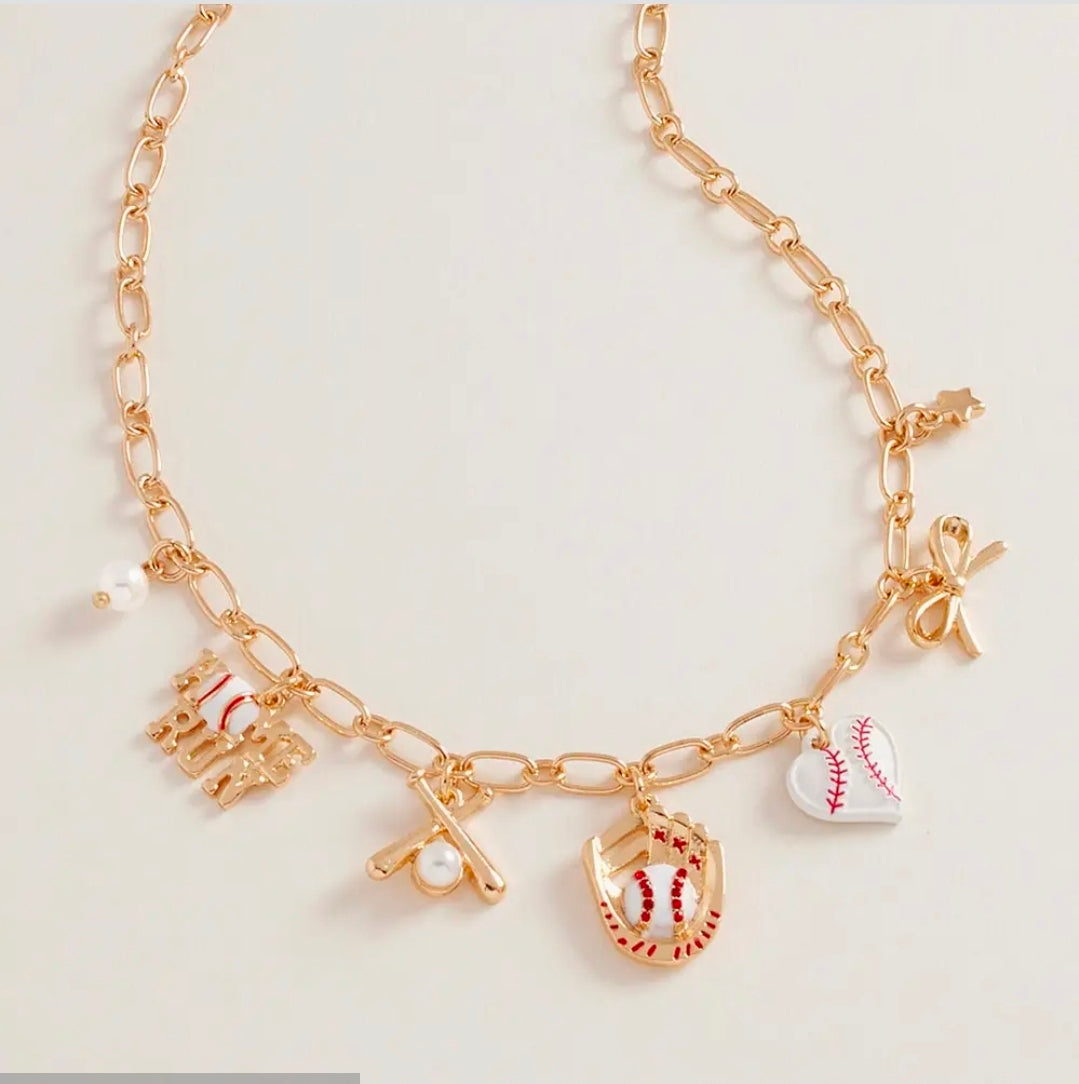 Baseball Charm Necklace(PREORDER) ETA-1-2 WEEKS