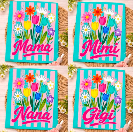 CUSTOM Spring Floral Name Tees(PREORDER)