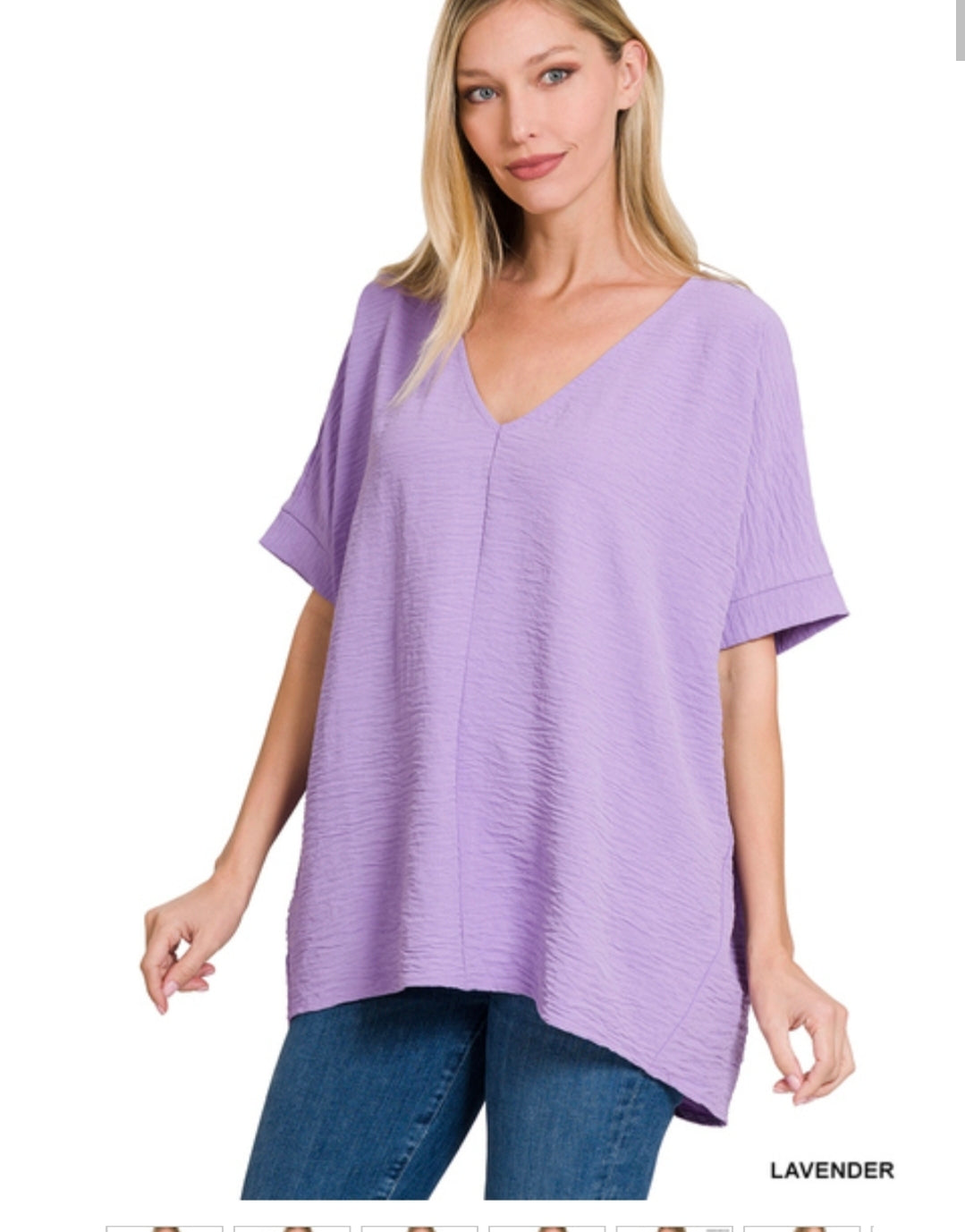 Woven Airflow V-neck Dolman Top