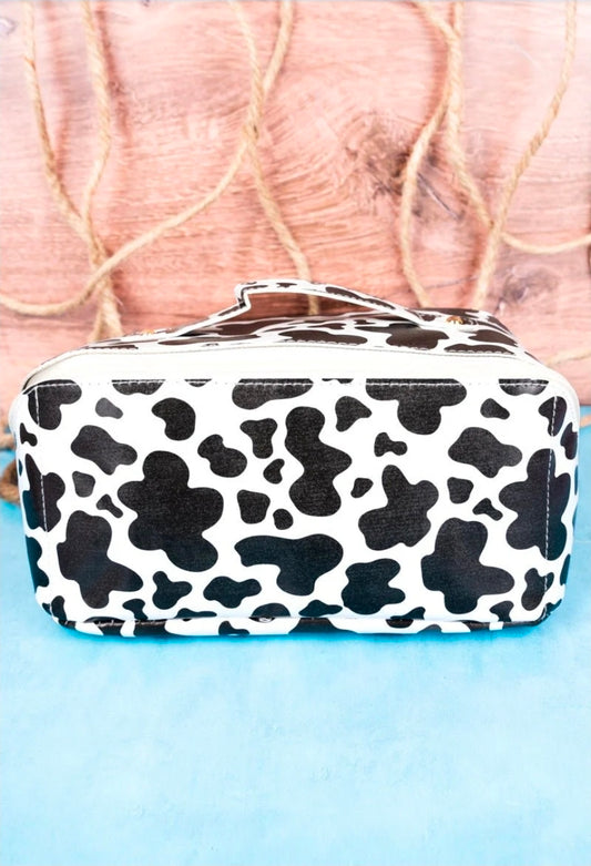Cassie Cow Jetsetter Expandable Makeup Bag