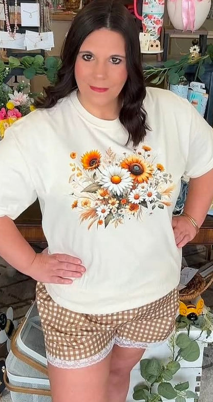 Neutral Floral Boquet Tee(PREORDER)