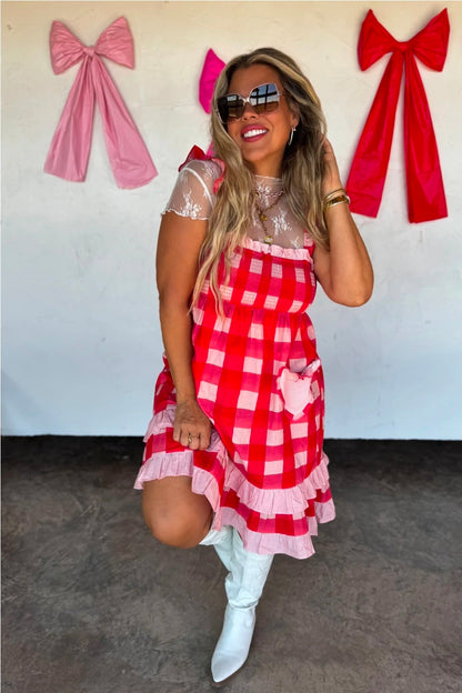 Berry Sweet Gingham Dress