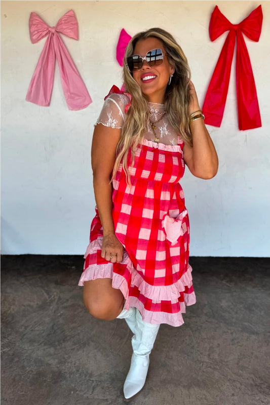 Berry Sweet Gingham Dress