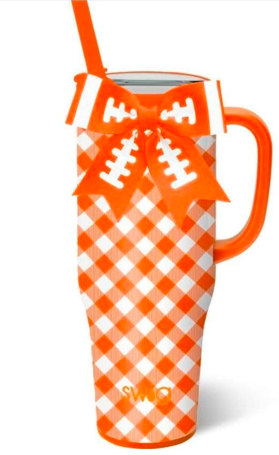 Orange/White Gingham 40oz Mega SWIG (PREORDER)
