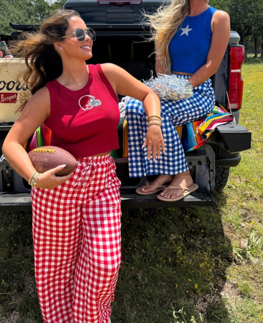 Haddie Wide Leg Gingham Pants