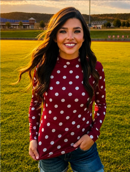 Kick Off Season- Polka Dot Mesh Tops