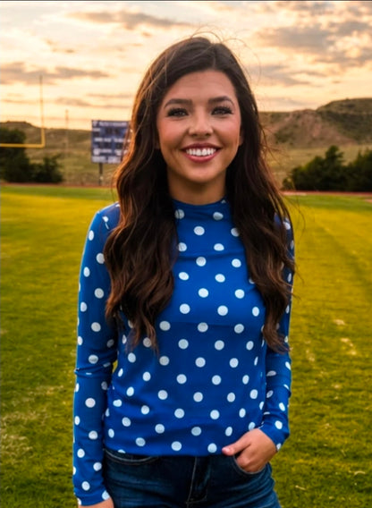 Kick Off Season- Polka Dot Mesh Tops