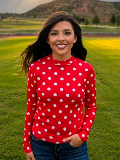 Kick Off Season- Polka Dot Mesh Tops