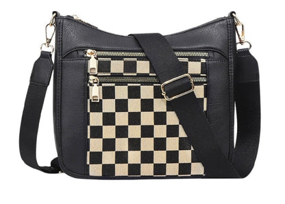 PREORDER-CHECKERED CANVAS MESSENGER BAG