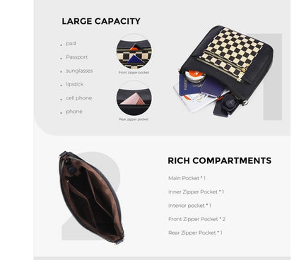 PREORDER-CHECKERED CANVAS MESSENGER BAG