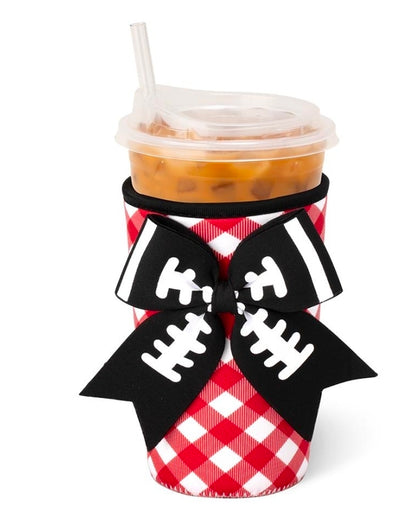 SWIG Gameday Gingham Red + Black Iced Cup Coolie (Medium)