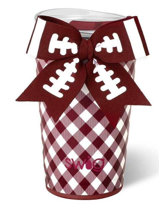SWIG Gameday Gingham Maroon Party Cup 24oz
