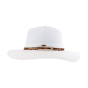 CC.Beanie Knit Leopard Buckle Band Panama Hat