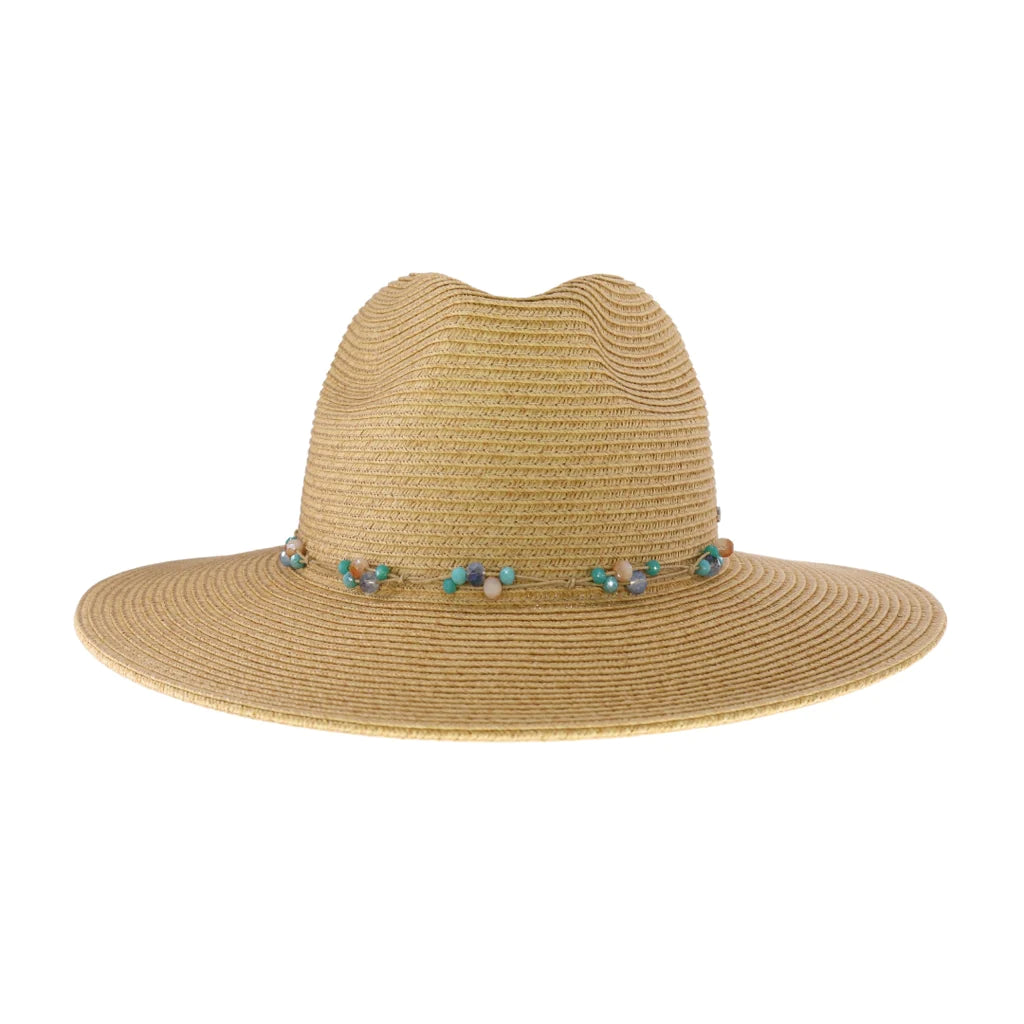 Glass Bead Trim C.C Panama Hat