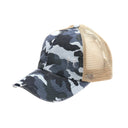 Distressed Camo C.C. Criss-Cross High Ponytail Ball Cap
