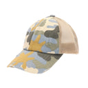CC.Beanie Distressed Kids Camo Criss-Cross High Ponytail Hat