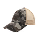 CC.Beanie Distressed Kids Camo Criss-Cross High Ponytail Hat