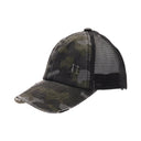 CC.Beanie Distressed Kids Camo Criss-Cross High Ponytail Hat