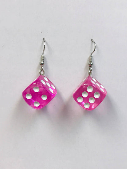 Transparent Dice Earrings