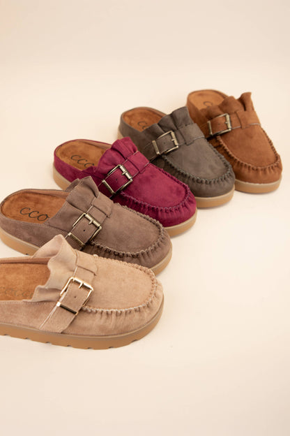 EFFY RUFFLE ENTRACE DESIGN SLIP-ON MOCCASIN MULE(PREORDER)