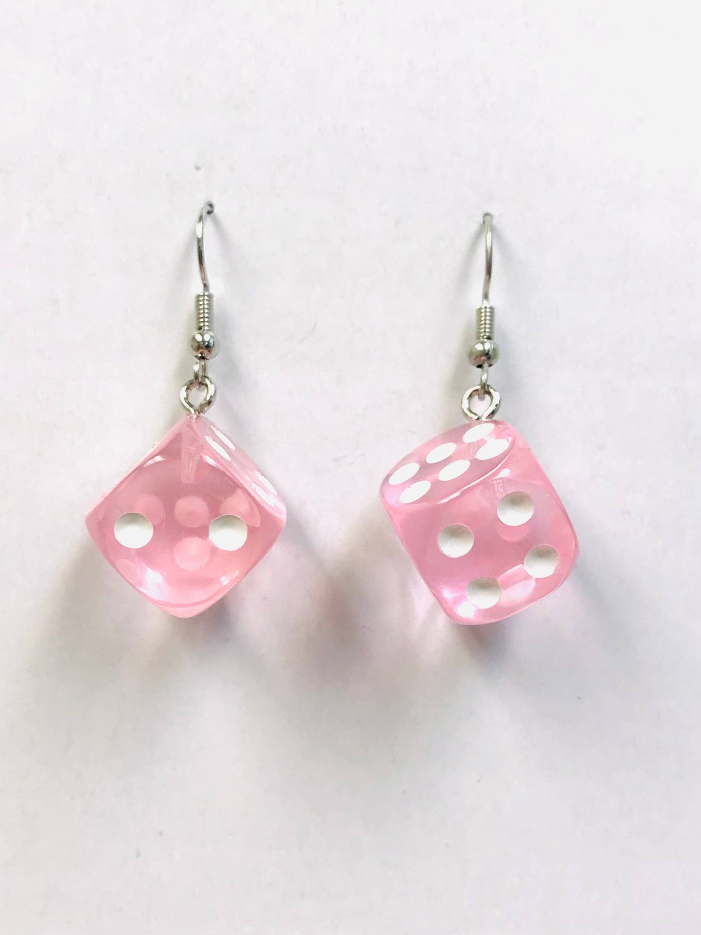 Transparent Dice Earrings