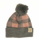 CC.Beanie BABY Buffalo Plaid Pom Beanie