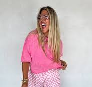 Blakeley Regan Raw Hem Tee Pink