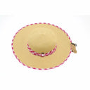 CC.Beanie Straw Brim Hat with Gingham Print