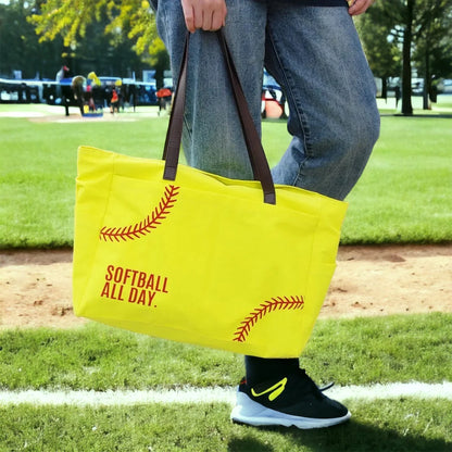 "Softball All Day" Tote Bag