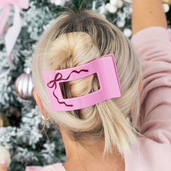 Just Add a Bow Flat Rectangle Hair Clip