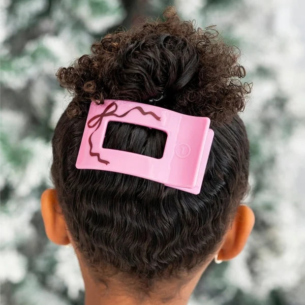 Just Add a Bow Flat Rectangle Hair Clip