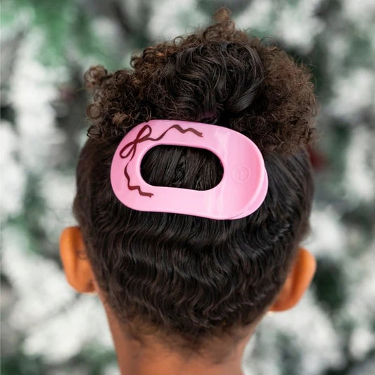 Just Add a Bow Flat Round Hair Clip