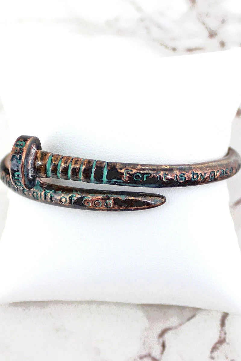 Coppertone Nail Bangle Bracelet