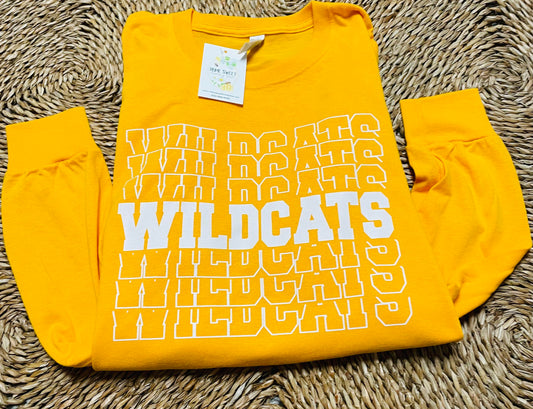 Stacked Wildcat Long Sleeve Tee