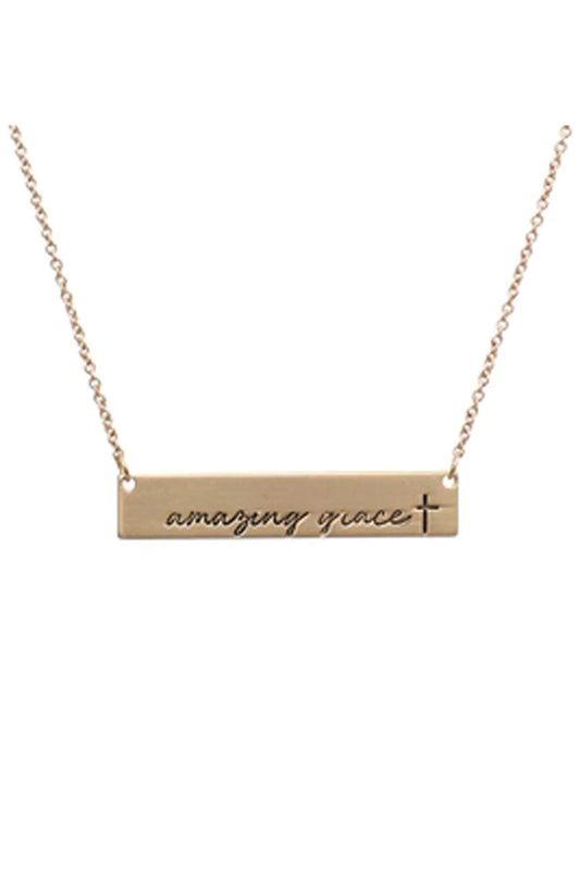 Amazing Grace Bar Necklace