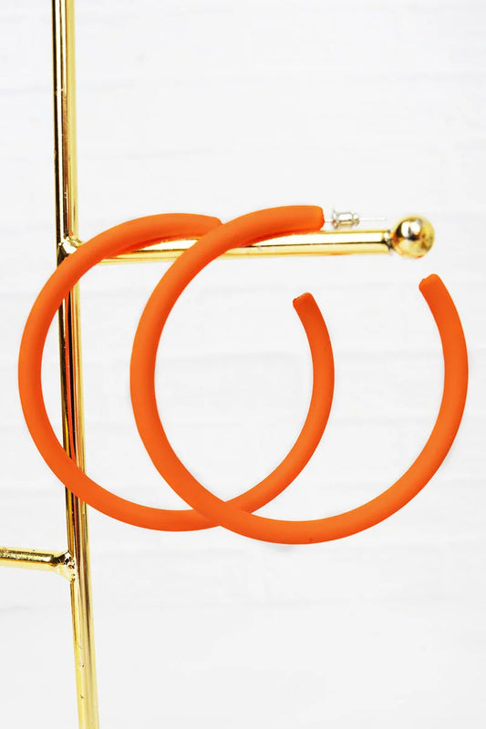 Neon Nights Orange Hoop Earrings