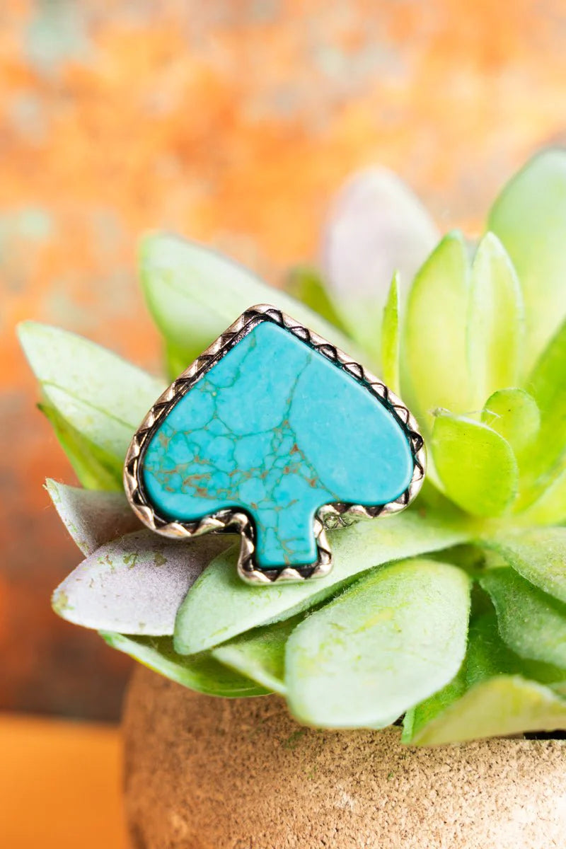 Turquoise Spade Ring