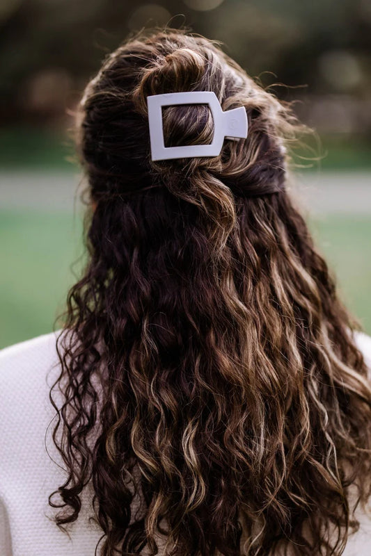 Teletie Silver Flames Flat Square Hair Clip