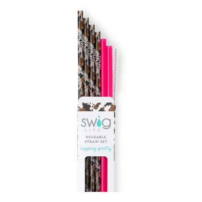 Hayride + Hot Pink Reusable SWIG Straw Set