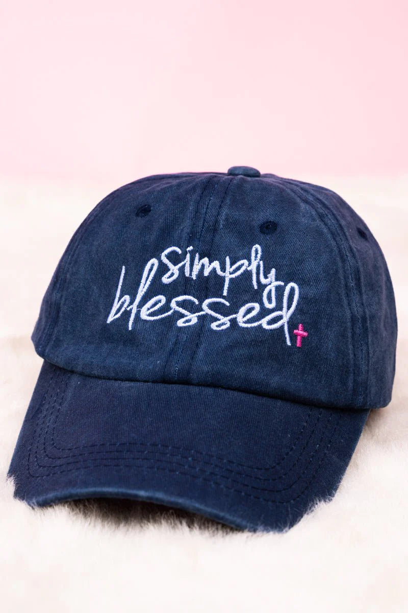 SIMPLY BLESSED NAVY CAP