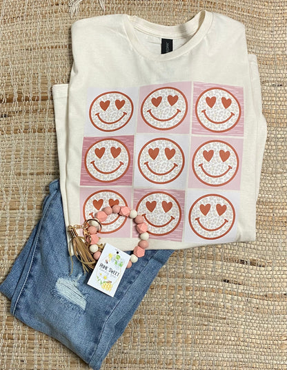 Multi Smiley Face Tee