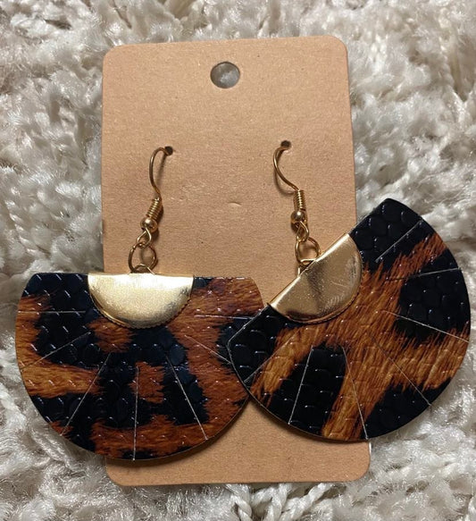 Leopard Goldtone Earrings