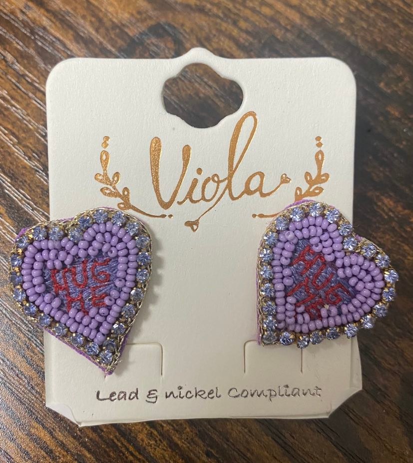 Purple 'Hug Me' Earrings