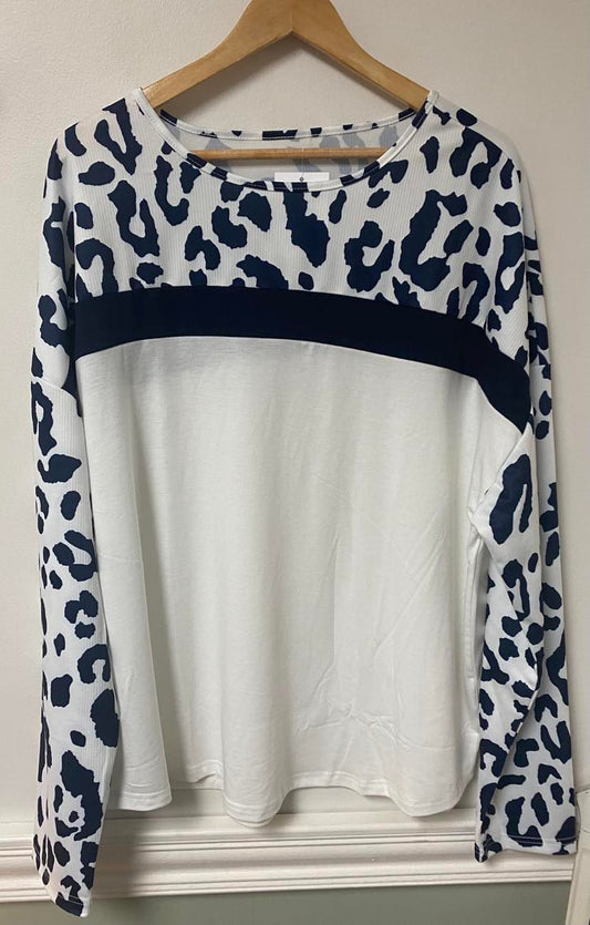 Navy Leopard Long Sleeve