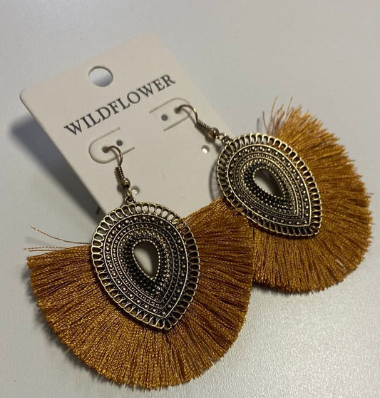 Copper Thread Teardrop Earrings